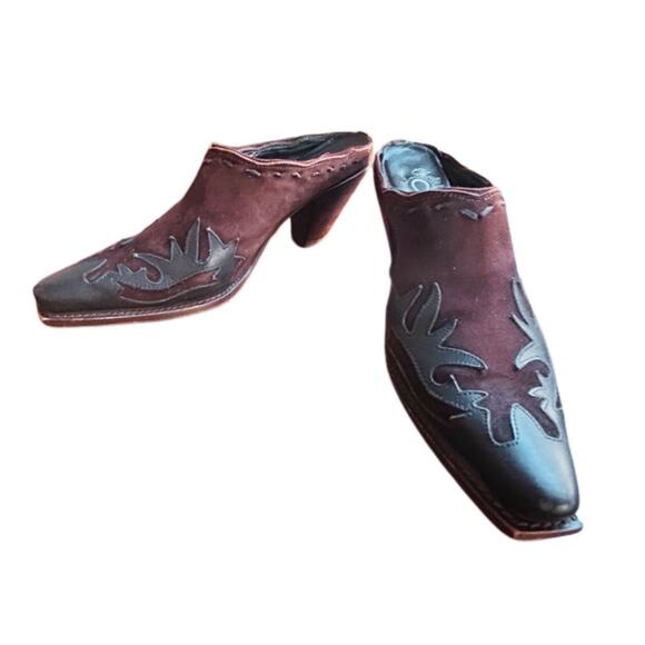 Lucchese Charlie 1 Horse Suede & Leather Mules, Sizes 7.5 - Picture 1 of 7